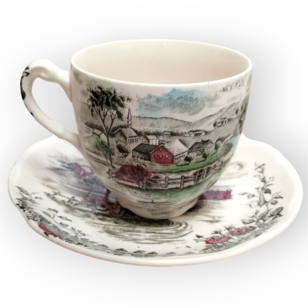 Vintage "The Road Home" by Johnson Brothers Cup & Saucer Set